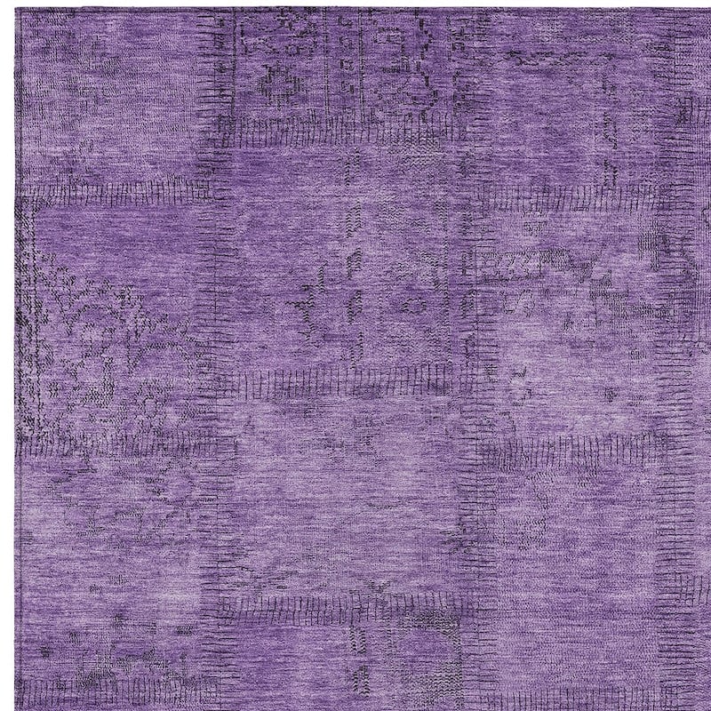HomeRoots Patchwork Transitional Rectangle Outdoor Rug