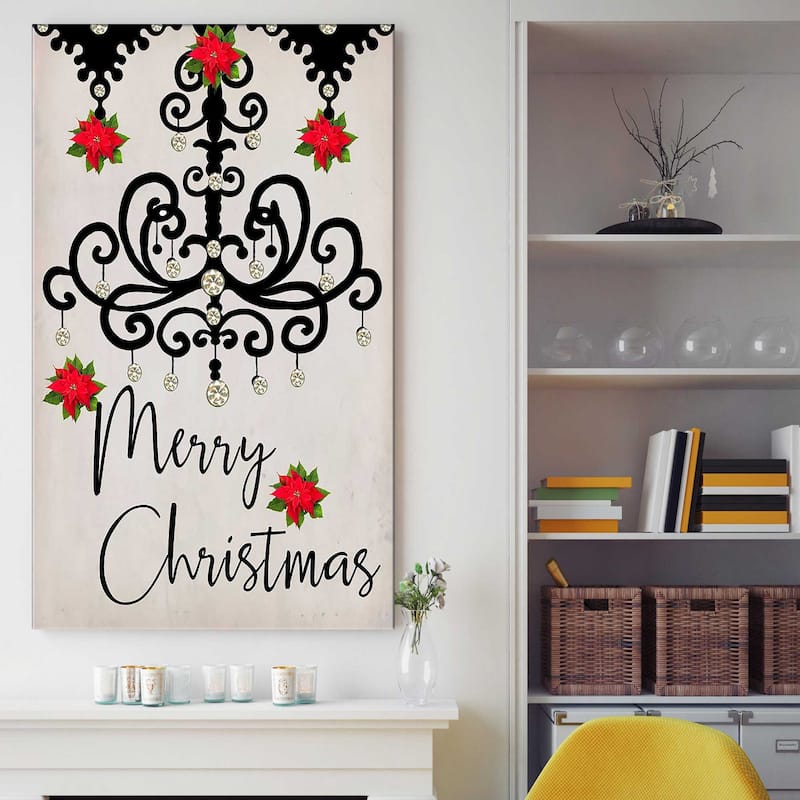"Chandelier, Merry Christmas" by Jodi Print on Canvas
