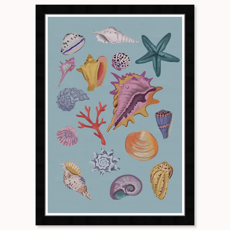 Wynwood Studio Under Sea Collection Ii Framed Tropical Chinoiserie Art Prints - 15 x 21 - Black