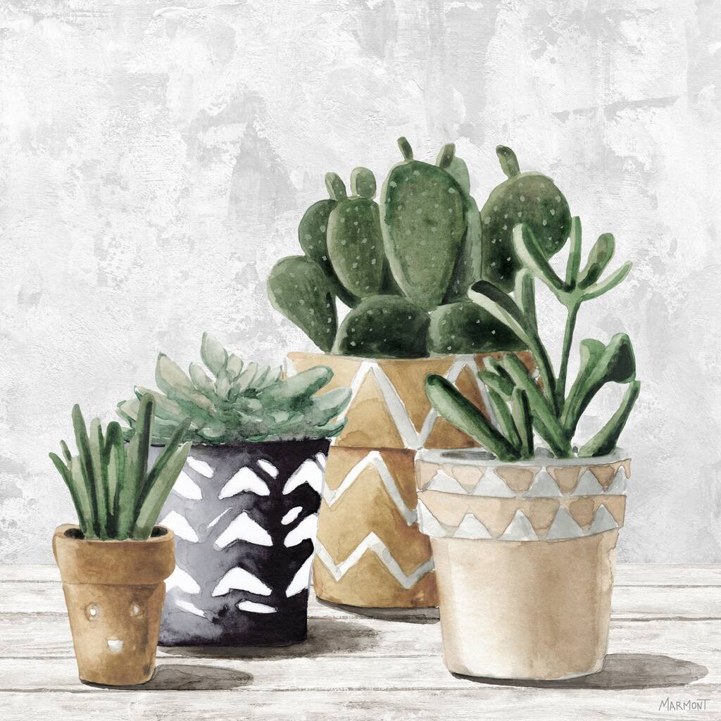 Triangle Pots Painting Print on Wrapped Canvas