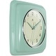 preview thumbnail 16 of 146, Infinity Instruments Retro 9.25-inch Square Wall Clock - 9.25 x 1.875 x 9.5