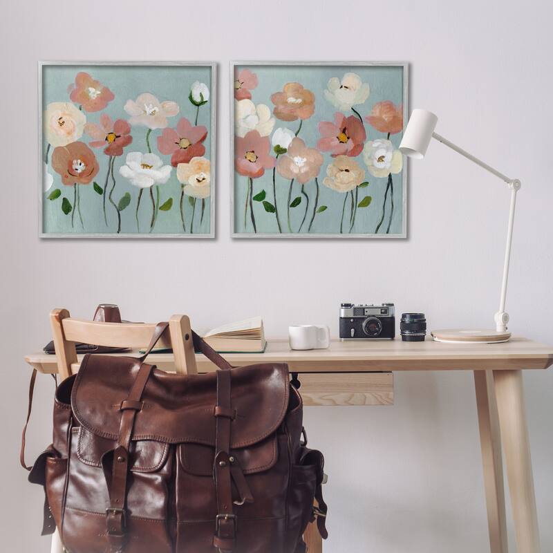 Stupell Budding Boho Blooms Framed Giclee Art Design By Charity Henderson (Set of 2)