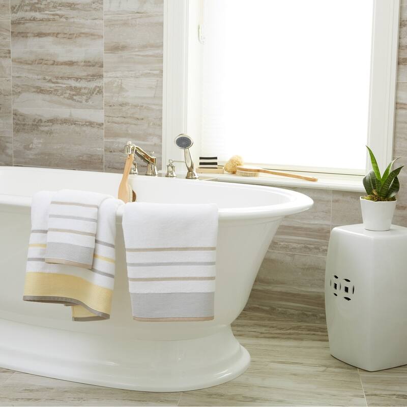 Luxurious Cotton Decorative Stripe Towel Set