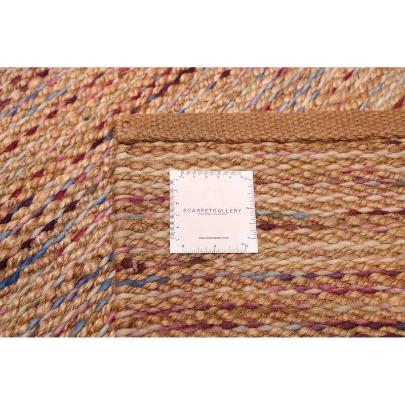 ECARPETGALLERY Flat-Weave Palas Denizli Tan Jute Kilim - 5'4 x 7'7