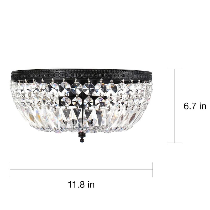 Silver Orchid Taylor 3-light Crystal Basket Flush Mount Chandelier