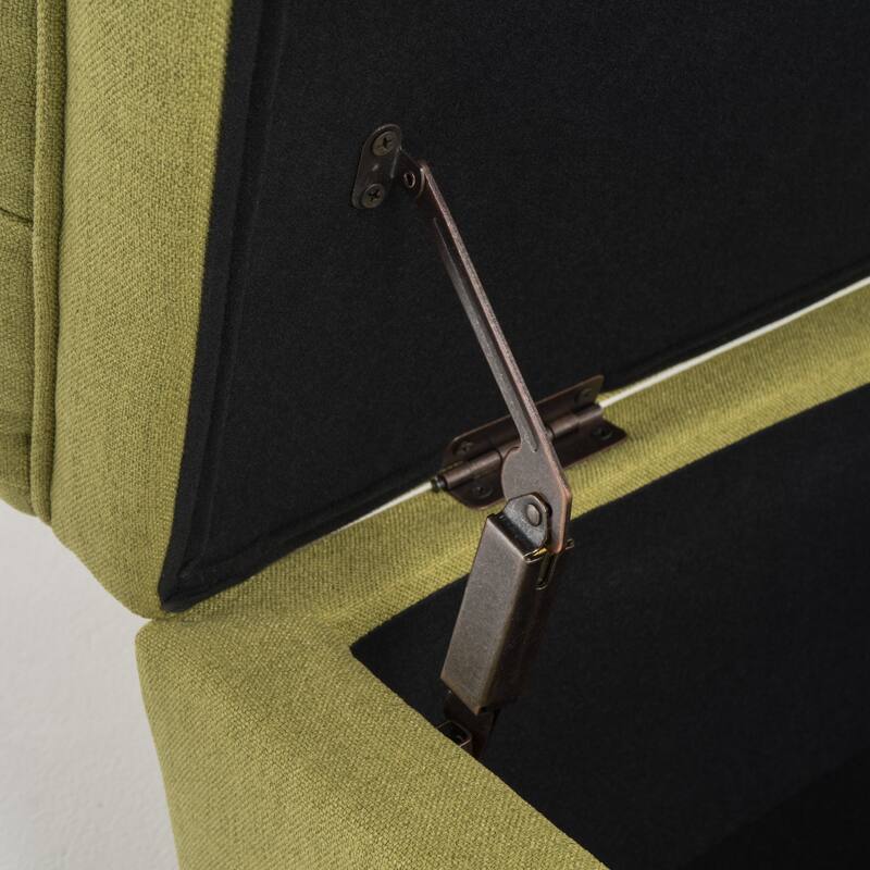 Storage Ottoman, 50" Upholstered End of Bed Bench with Safety Hinge, Large Entryway Bench, Foot Rest Stool for Living Room