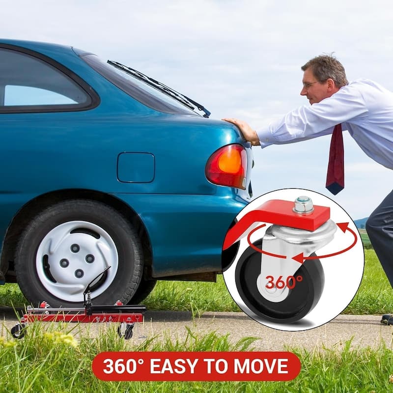 2-Pack Hydraulic Car Wheel Dolly Set 1500-lb Capacity per Dolly Heavy-Duty with Top-Mounted Cylinder