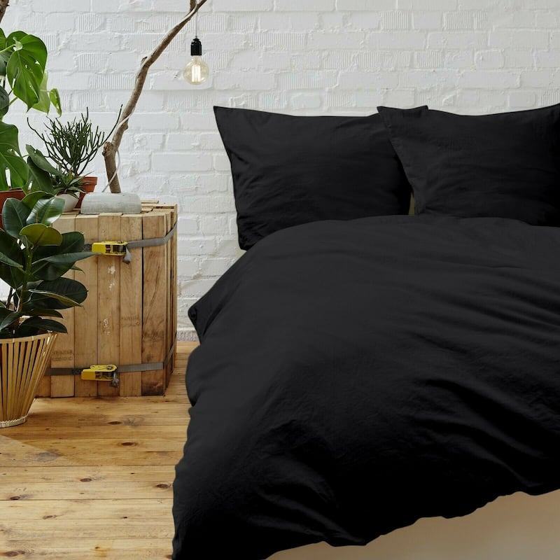 Bamboo Feel 1800 Count 3-piece Soft Duvet Cover Set - King - Cal King - Black