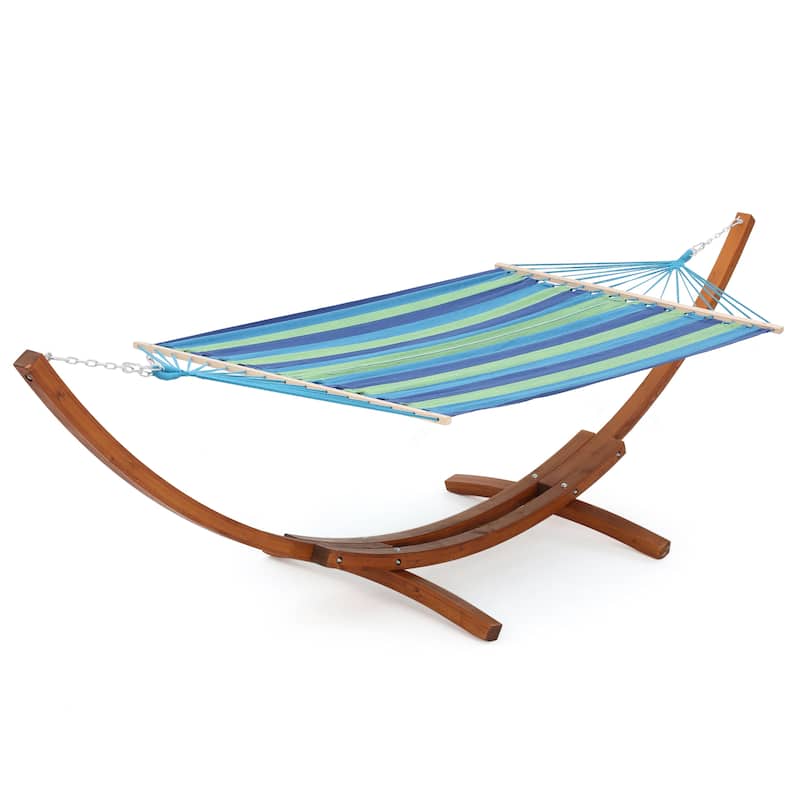 Grand Cayman Hammock Fabric (NO STAND) by Christopher Knight Home - Blue Green Teal Stripe
