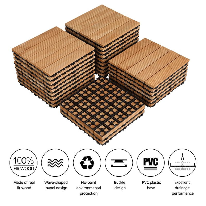 Yaheetech 27pcs 12"x12" Tiles for Patio Garden for Indoor & Outdoor
