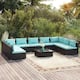 Option Black/Water blue 11 x Back pillow