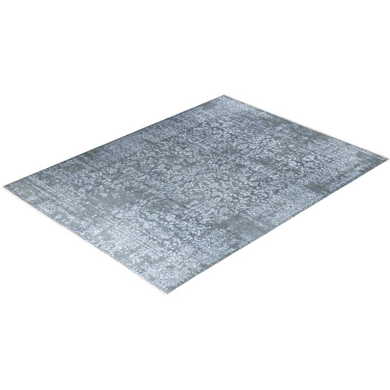 Ikat One-of-a-Kind Hand-Knotted Area Rug, Blue - 9' 2" x 12' 3"