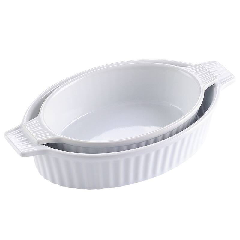 MALACASA, Series Bake.Bake, Ceramic Oval Baking Dish Bakeware Set