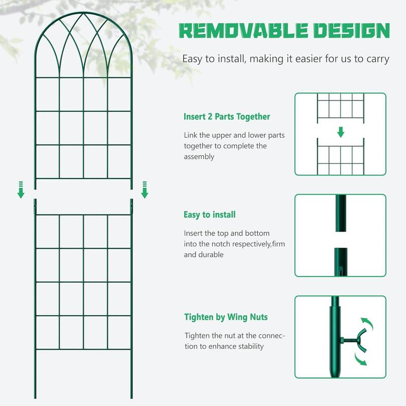 DoCred 4 Pack Garden Climbing Plant Steel Trellis
