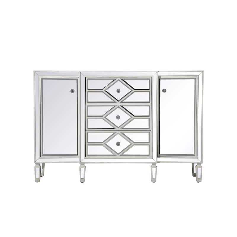 2-Door Mirrored Accent Cabinet