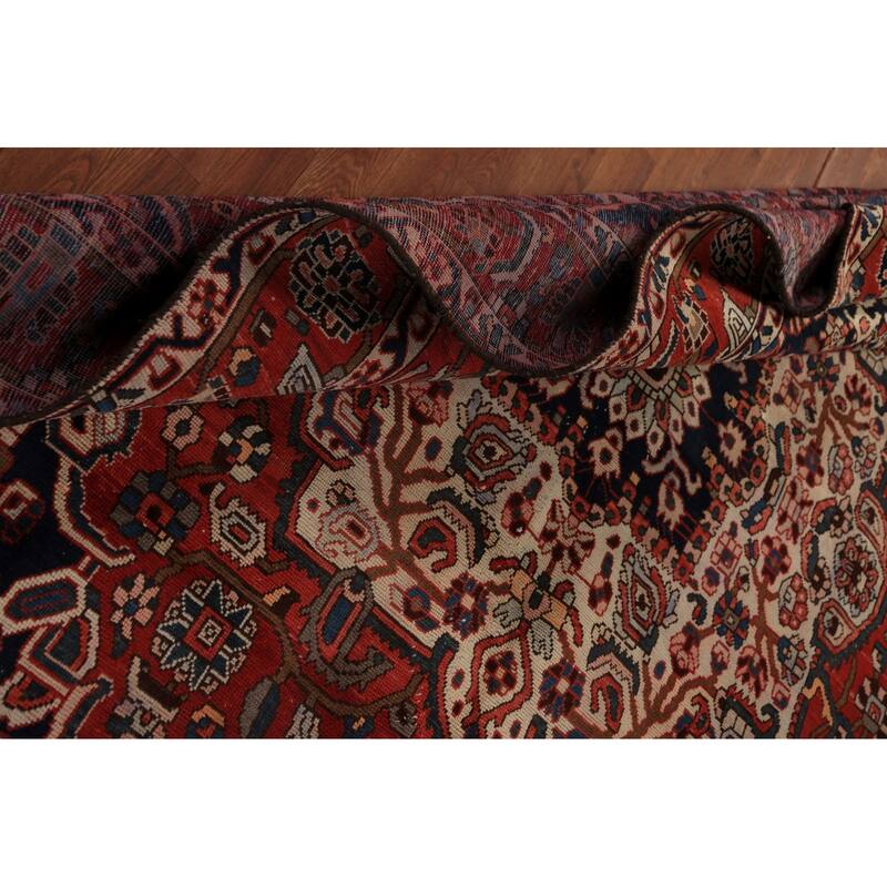 Medallion Bakhtiari Persian Vintage Rug Handmade Wool Carpet - 6'8" x 9'9"