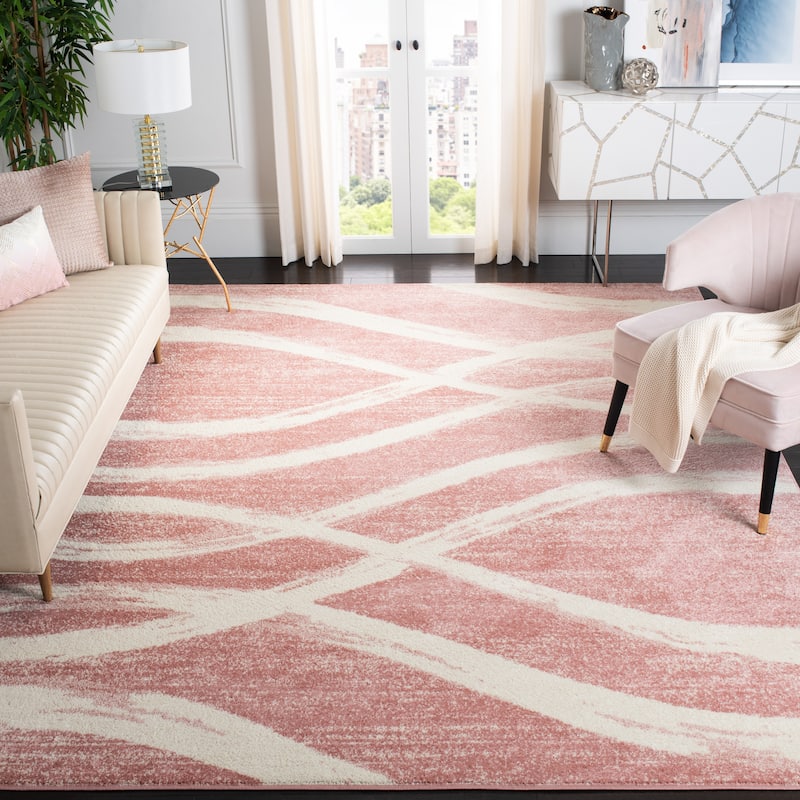 SAFAVIEH Adirondack Lelia Modern Abstract Distressed Rug - 6' x 9' - Rose/Cream