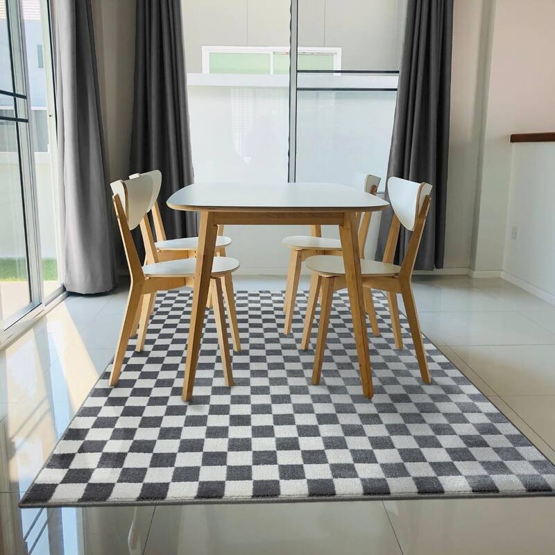 Luxe Weavers Geometric Checkered Area Rug for Living Room and Bedroom