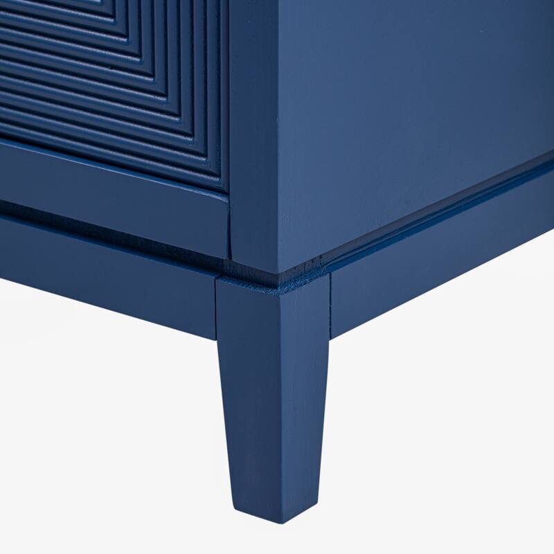 Vertical Line Design Storage Cabinet Sideboard with Adjustable Shelves, Buffet Cabinet Entrance Cabinet TV Console Table