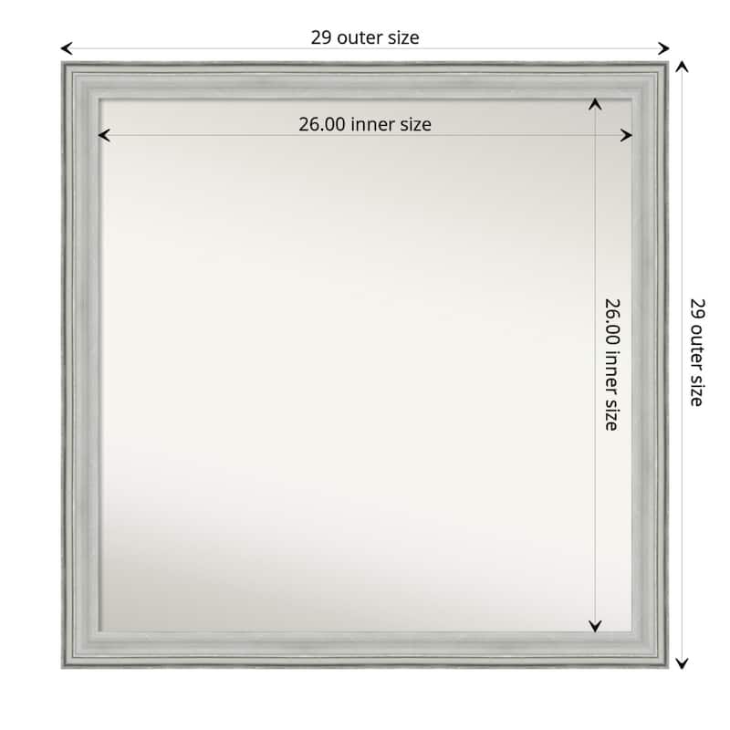 Non-Beveled Wood Bathroom Wall Mirror - Bel Volto Silver Frame