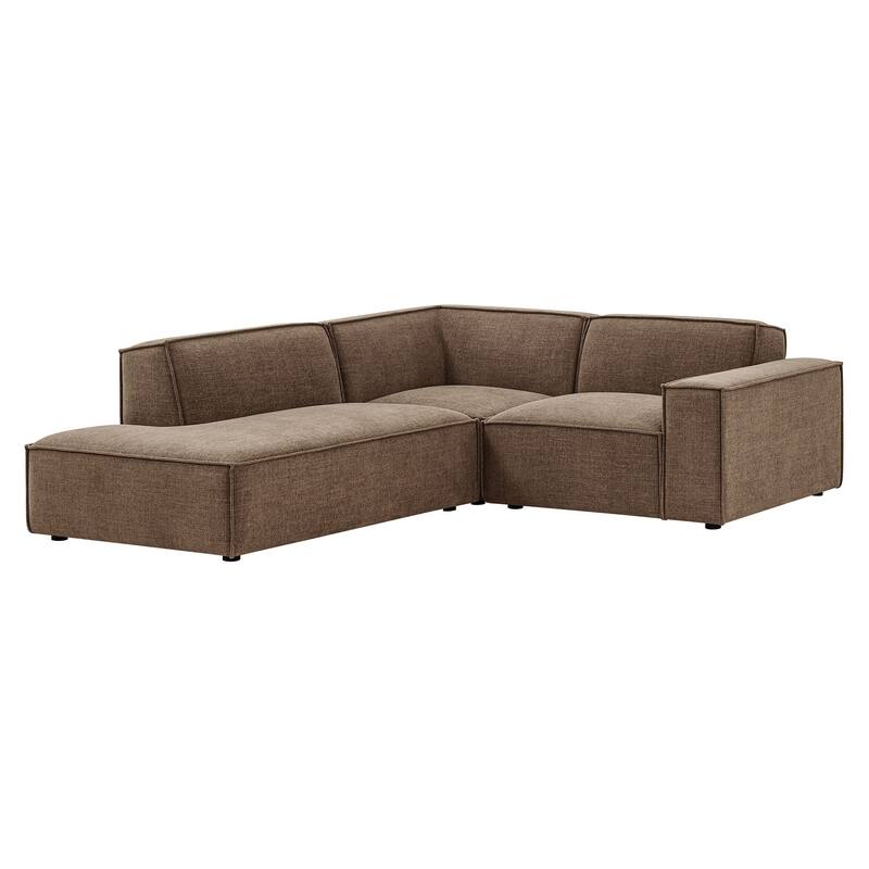 Restore 3-Piece Performance Fabric Upholstered Modular L-Shaped Sectional Sofa