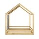 preview thumbnail 7 of 7, Gray/Natural Modern Pine Wood House Bed with Roof and Window, Sturdy Construction