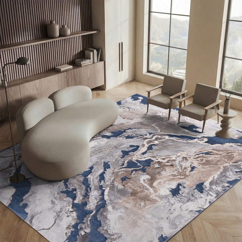 SAFAVIEH Cyrus Shag Lyubika Abstract 1-inch Thick Rug