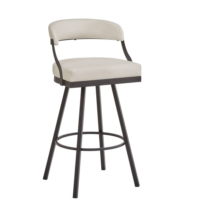 Bacalar Black Finish Metal Vegan Leather Swivel Chair (Set of 2) by iNSPIRE Q Modern