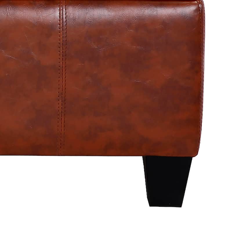 York Upholstered Quilted Stitched Flip-Top Storage Bench
