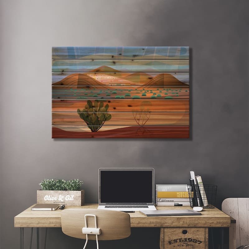 Copper Town Print On Wood by Charles Harker - Multi-Color
