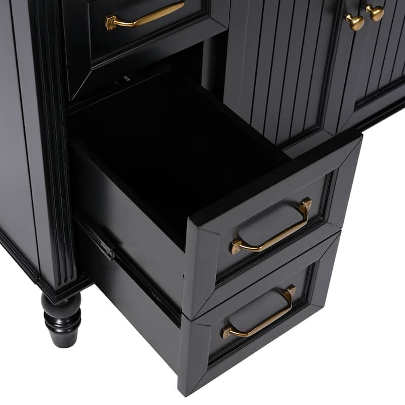 36" Bathroom Vanity with Sink,Drawers, Solid Frame and MDF Board
