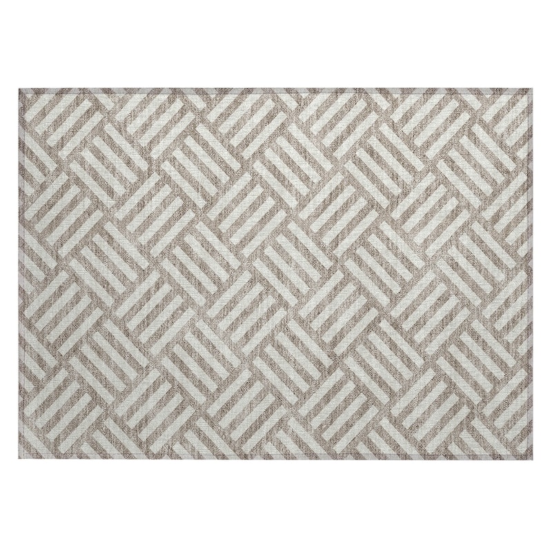 Machine Washable Indoor/ Outdoor Chantille Geo Contemporary Rug