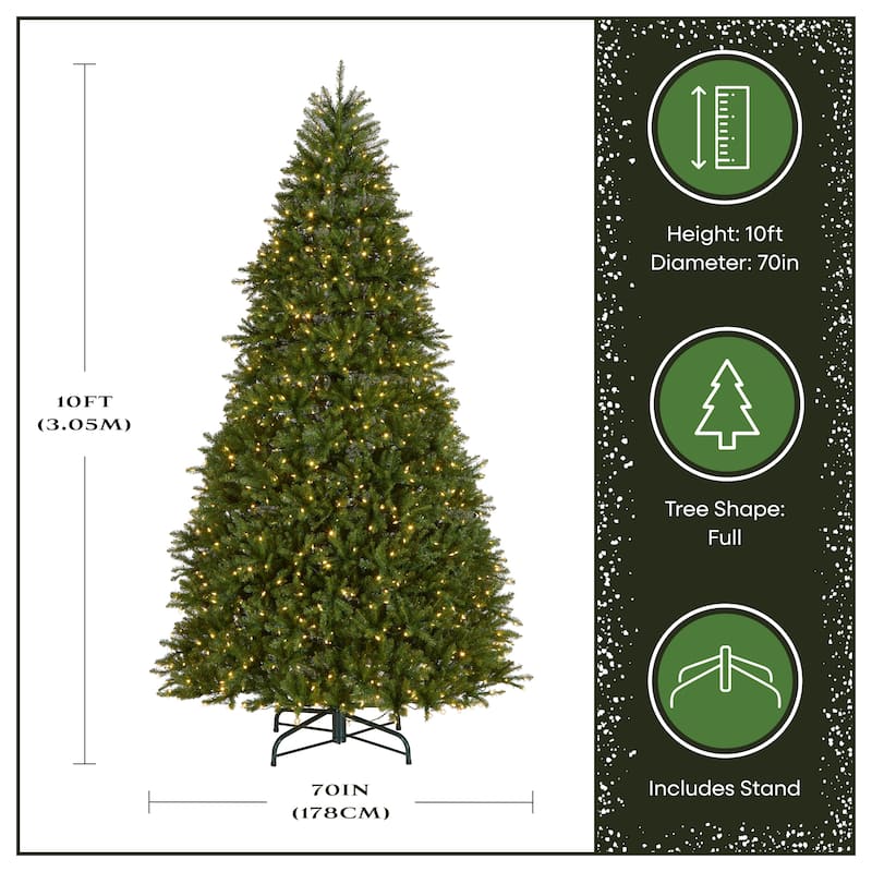 National Tree Company 10 ft. Dunhill Fir Tree with 1200 Dual Color LED Lights