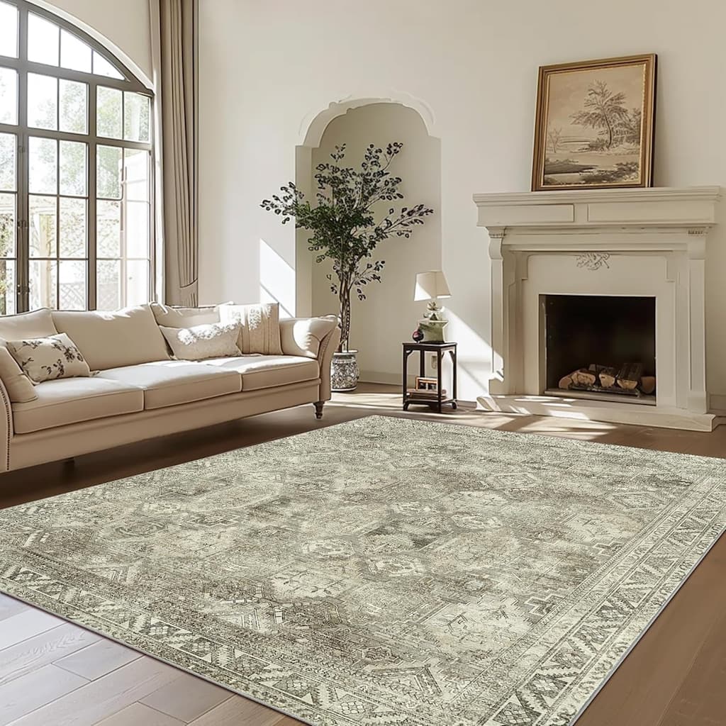 Mcow EverEase Collection Low Pile Machine Washable Non-Slip Area Rug