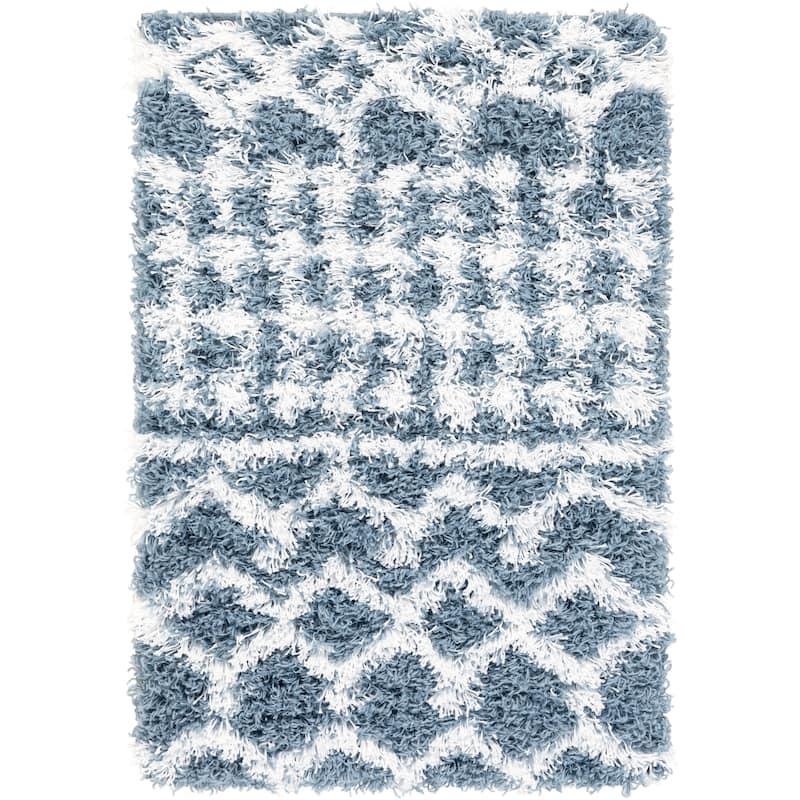 Livabliss Newton Geometric Moroccan Trellis Shag Area Rug