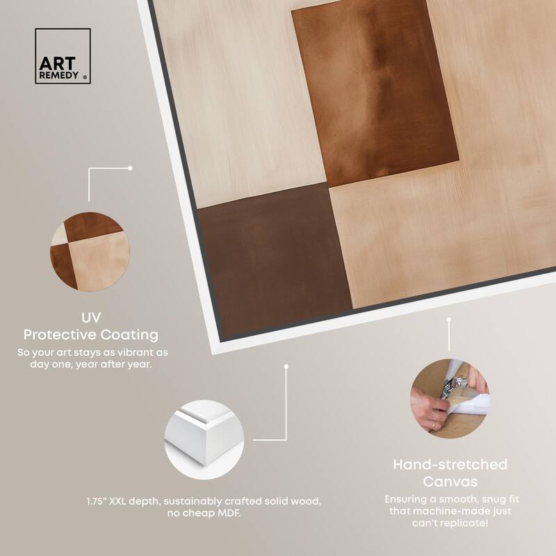 Cream and Brown Panels III Canvas by Art Remedy