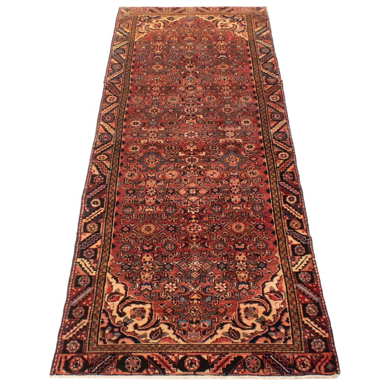 ECARPETGALLERY Hand-knotted Andelz Red Wool Rug - 3'3 x 9'6
