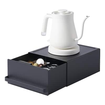 Yamazaki Home Countertop Rack with Drawer, Steel, Holds 11 lbs - L 10.83 x W 8.74 x H 4.53 inches