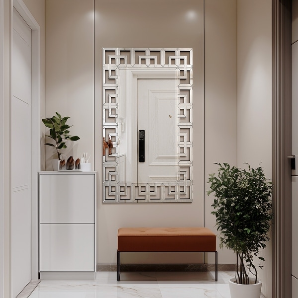 鏡　額 Large Retro Geometric Border Accent Wall Mirror - On Sale