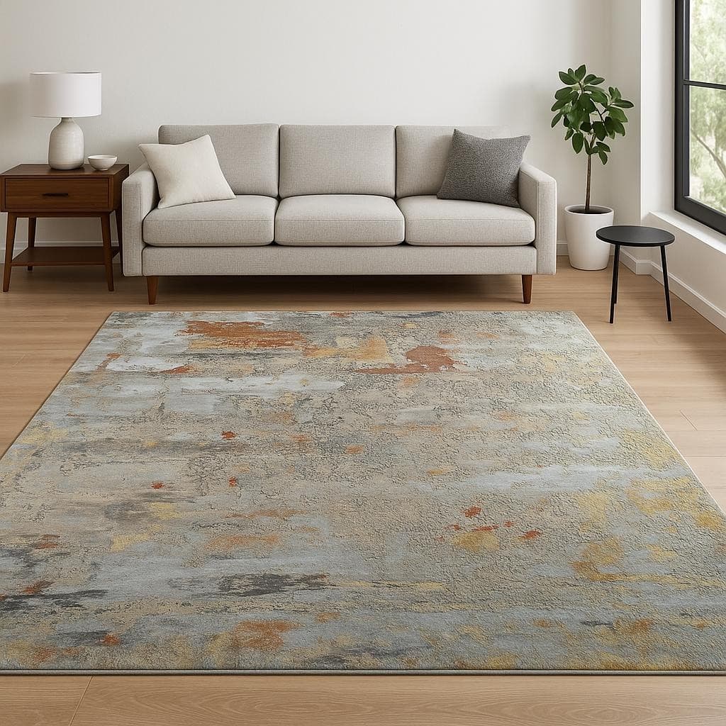 HomeRoots Abstract Contemporary Rectangle Area Rug - 120.00 in. x 96.00 in. x 0.25 in.
