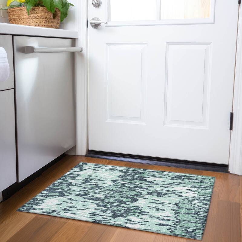 Premium Washable Super Soft Abstract Harmony Mayfield Rug - Sage - 1'8" x 2'6"