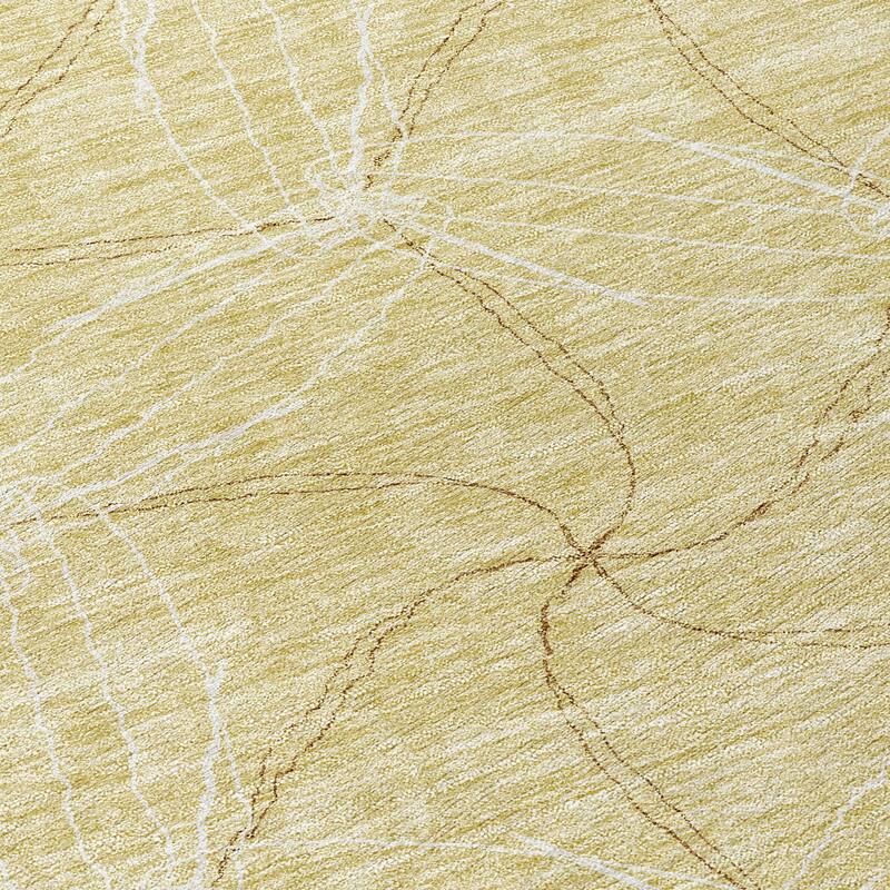 Machine Washable Indoor/ Outdoor Abstract Contemporary Chantille Rug