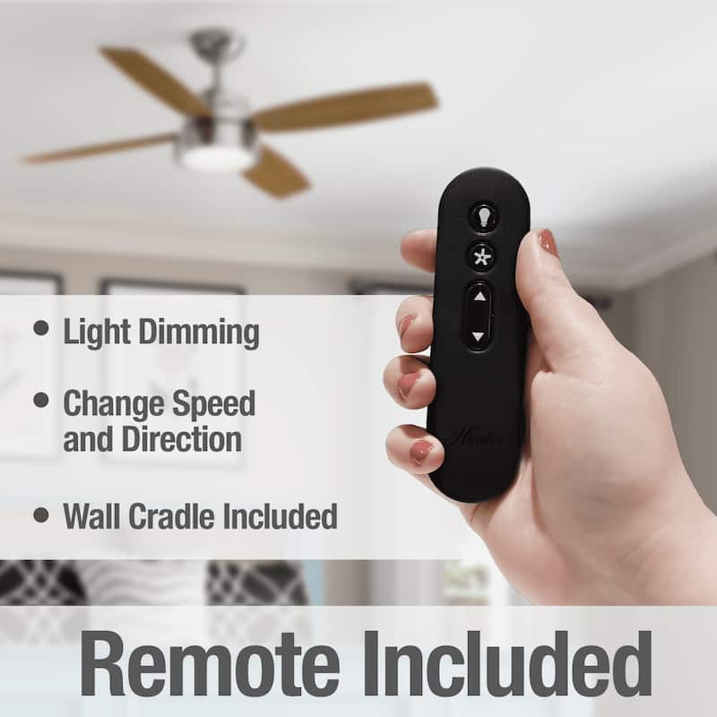 Hunter 52" Wingate Ceiling Fan with LED Light Kit and Handheld Remote - Transitional, Coastal