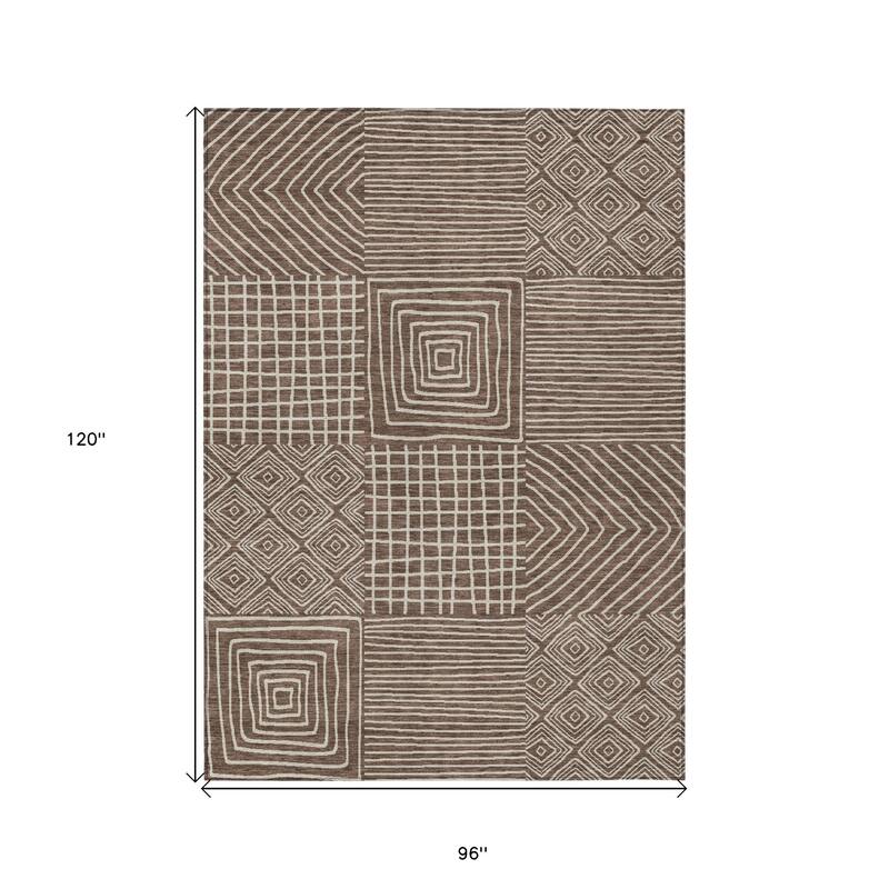 HomeRoots Geometric Transitional Rectangle Outdoor Rug