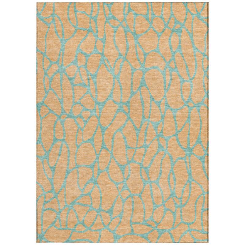 HomeRoots Geometric Transitional Rectangle Outdoor Rug