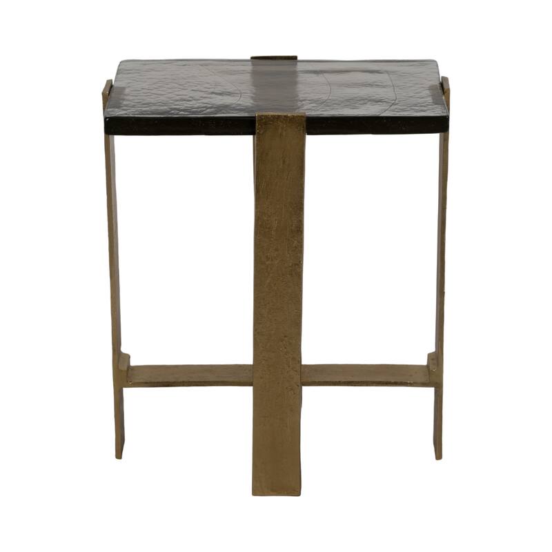 Accent Side Table with Metal Base - Gold, 22"