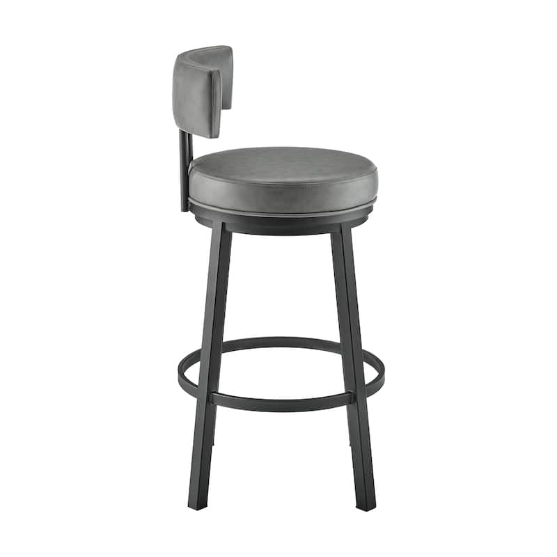 Dalza Faux Leather and Metal 360 Swivel Bar or Counter Stool
