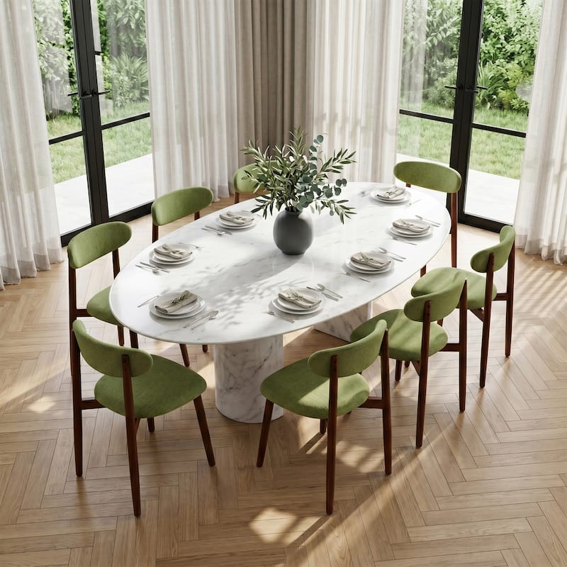 Modern Upholstered Linen Kitchen Dining Chair