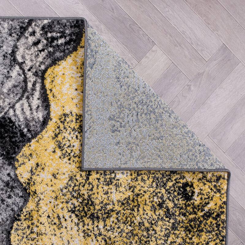 World Rug Gallery Contemporary Floral Design Black Area Rug