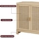 preview thumbnail 7 of 5, Beige Rattan Accent Storage Cabinet with 4 Doors